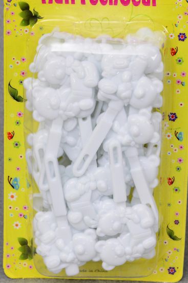 Barrettes Teddy Bear White / 12 Card = Dozen White , Each Card have UPC Code , 12 Card = Dozen 