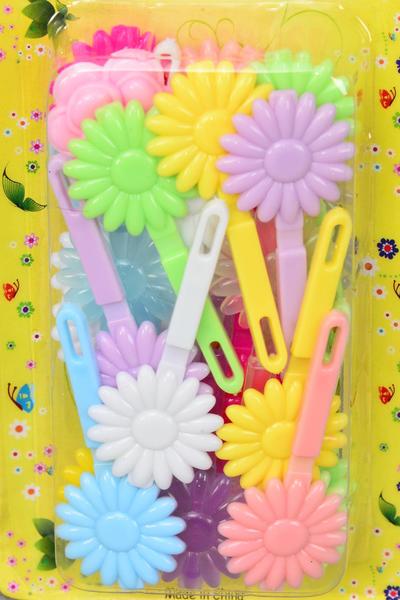 Barrettes Daisy Flower Mix / 12 Card = Dozen Choose Colors , Each Card have UPC Code , 12 Card = Dozen 