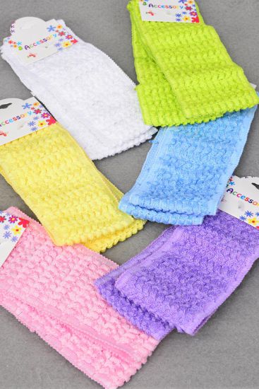 Headband Crochet 24 pcs Pastel Color Mix / 12 pcs Dozen Stretch , Size - 2.25" Wide , 2 of each color Asst , Hang Tag & OPP Bag & UPC Code