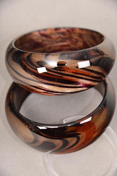 Bracelet Bangle Poly Swirl / PC Size - 2.75" x 1.25" Dia Wide , Choose Colors , Hang Tag & OPP Bag & UPC Code