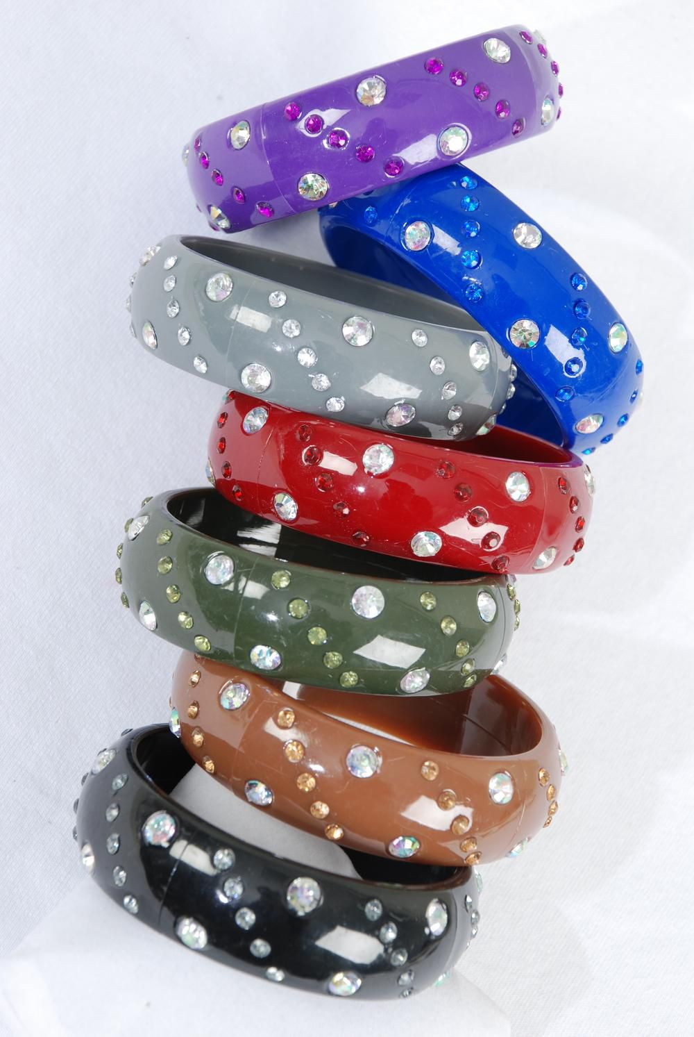 Bracelet Bangle Acrylic Stones All Around / 12 pcs = Dozen Size - 2.75 ...