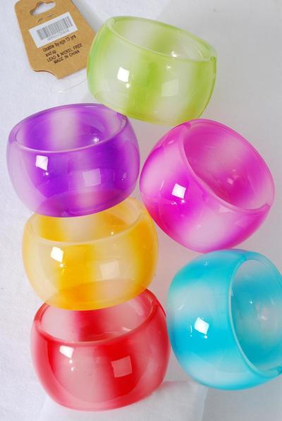 Bracelet Bangle Acrylic Wide Hinge Tiedye Gradient Rainbow Color Asst / 12 pcs = Dozen   Hinge , Size - 2.75" x 1.75" Dia Wide , 2 of each color Asst , hang Tag & Opp bag & UPC Code