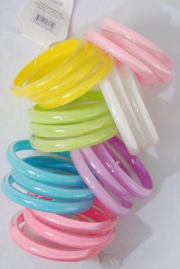 Bracelet Bangle 36 pcs Poly Cat-eye / 12 card= Dozen Size - 2.75" Dia Wide , Choose Colors , Hang Tag & OPP bag & UPC Code