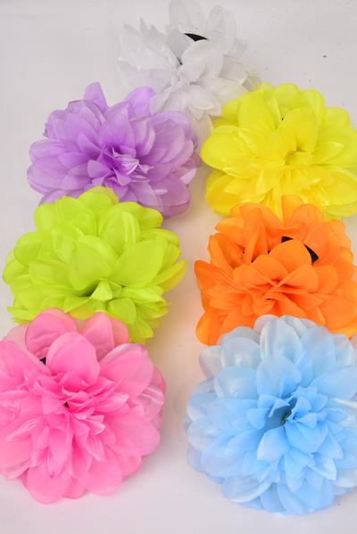 Flower Jaw Clip Bouquet Pastel / 12 pcs Jaw Clip Flower = Dozen Flower Size-5.5" Wide , 2 Hot Pink ,1 Pink , 2 Lavender , 2 White , 2 Baby Blue , 1 Orange , 2 Yellow Color Asst , Hang Tag & UPC Code,W Clear Box