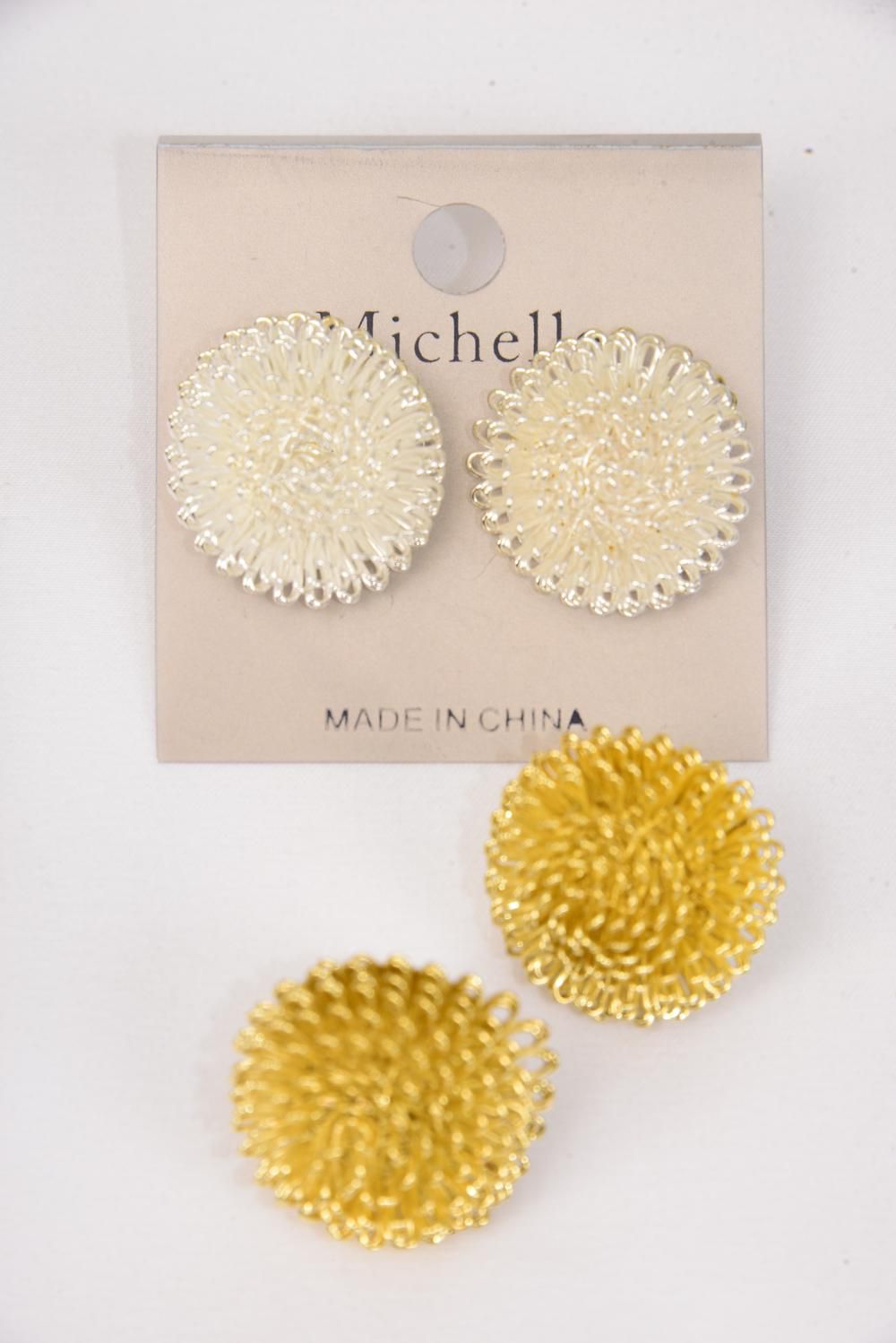 Earrings Filigree Flowers Gold & Silver Mix Post/DZ **Post ...