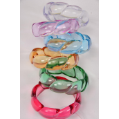 Bangle Acrylic Transparent Braid Look/DZ Size-2.75&quot;x 1&quot;  Dia Wide,2 of each Color Asst,Hang Tag &amp; Opp bag &amp; UPC Code -