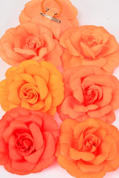 Flower Silk Flower Large Rose Orange Mix / 12 pcs Flower = Dozen Size-5.5" Wide , Color- 2 Tangerine , 2 Tarrid Orange , 2 Russet Orange , 2 Autumn Orange , 2 Sunset Orange , 2 Mandarin Orange Mix .
