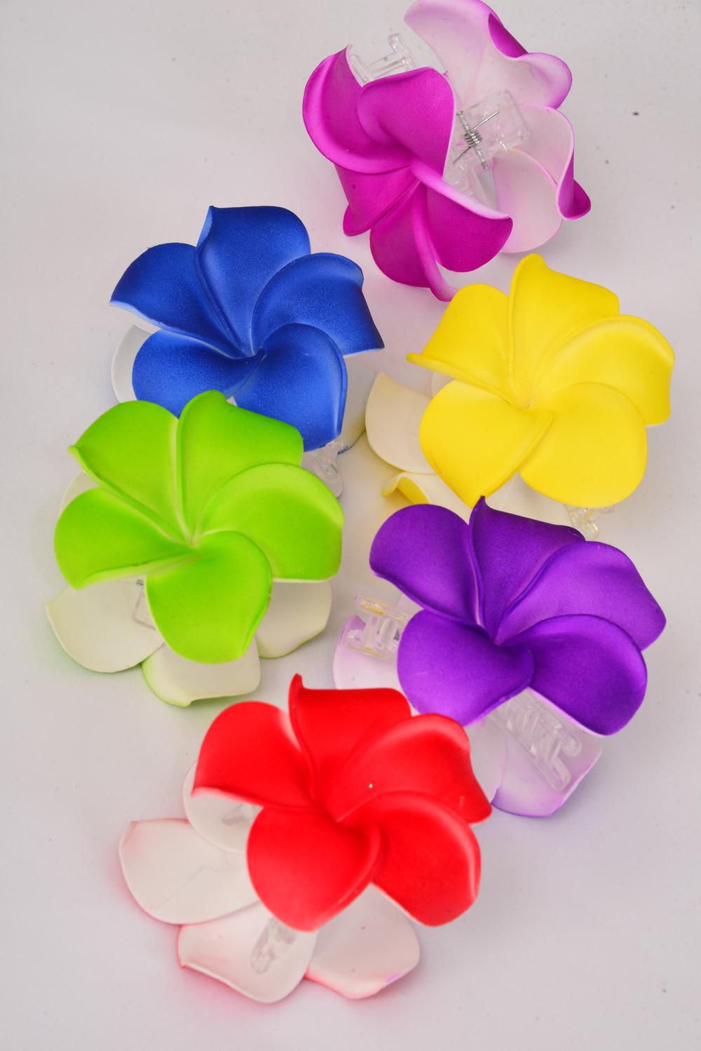 Jaw Clip Flower Large Aloha Multi/DZ **Multi** Flower Size3",2 of each