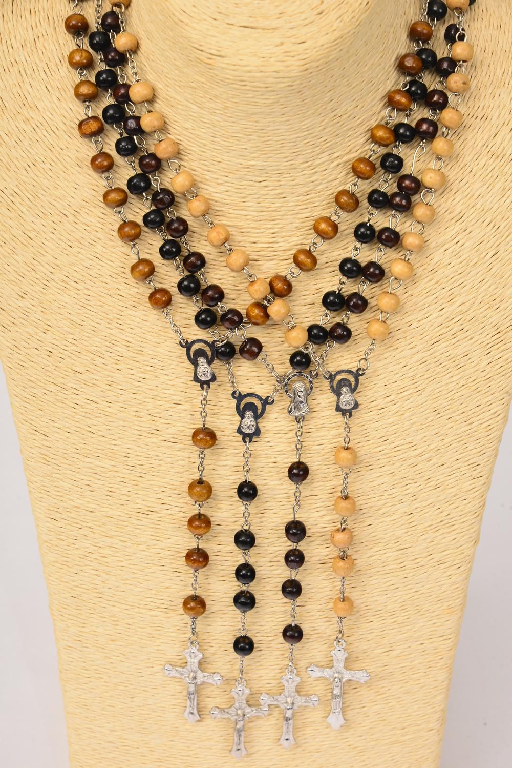 Necklace 6 mm Wooden Beads Prayer Beads/DZ **All Hand Craft** Size32