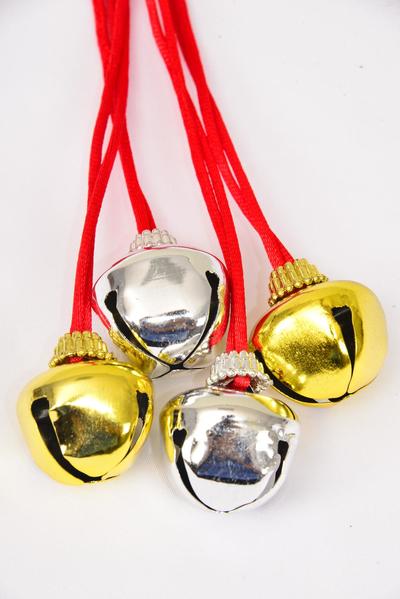 Silver jingle bell necklace discount