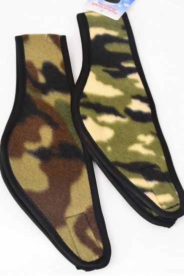 Polar Fleece Head Wrap Camouflage Velcro / 12 pcs = Dozen  Camo , Size - 23" x 4.5" , 6 of each Pattern Asst , Hang Tag & UPC Code , OPP bag