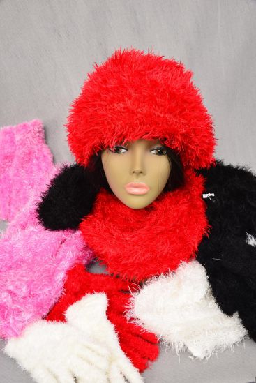 Scarf Multi function Magic Scarf Glove Hat 3 pcs Sets Soft Stretch Multi / Dozen Sets  Multi , Size - 64" x 13", 2 Bk , 2 Hot Pink ,1 Baby Pink , 1 White , 1 Rd , 1 Navy , 1 Brown , 1 Lime , 1 Blue , 1 Camel Mix .