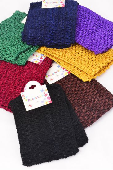 Ballerina Headband 24 pcs Turban Dark Multi / 12 card = Dozen Stretch , Size - 4" Wide , 2 Black ,2 Navy ,2 Brown ,2 Burgundy ,2 Purple ,1 Gold ,1 Green Asst , Hang Tag & OPP Bag & UPC Code