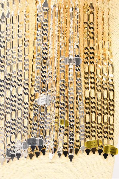 Bracelet Chain Figaro Chain 8 inch 7.5 mm Wide Bracelet / 12 pcs = Dozen Size - 7.5 mm Wide , 8" Long , Hang Tag & OPP bag , Choose Gold or Silver Finishes