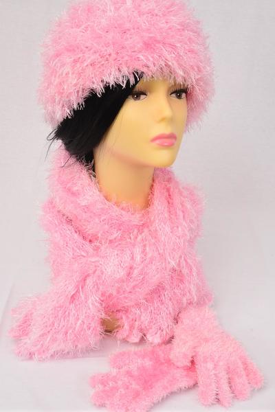 Scarf Multi function Magic Scarf Glove Hat 3 pcs Sets Soft Stretch / Sets  Scarf Size - 64 x 13" Wide , Display Card & OPP Bag & UPC Code , Choose Colors