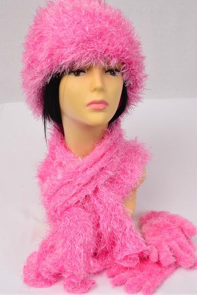 Scarf Multi function Magic Scarf Glove Hat 3 pcs Sets Soft Stretch / Sets  Scarf Size - 64 x 13" Wide , Display Card & OPP Bag & UPC Code , Choose Colors