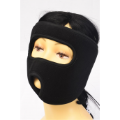 Fleece Mask Black Heavy Weight/DZ **Black**Hang Tag  With OPP Bag &amp; UPC Code