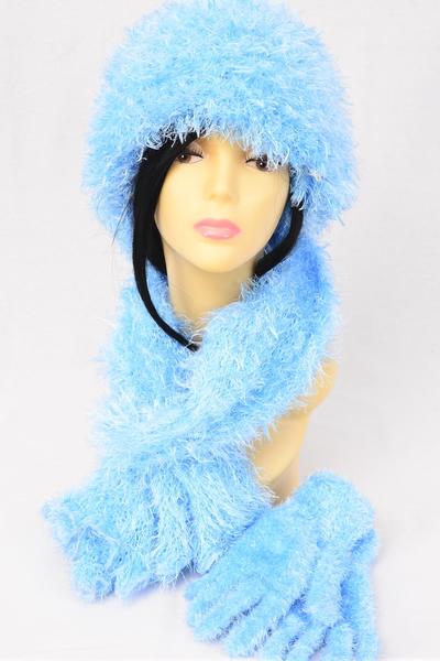 Scarf Multi function Magic Scarf Glove Hat 3 pcs Sets Soft Stretch / Sets  Scarf Size - 64 x 13" Wide , Display Card & OPP Bag & UPC Code , Choose Colors