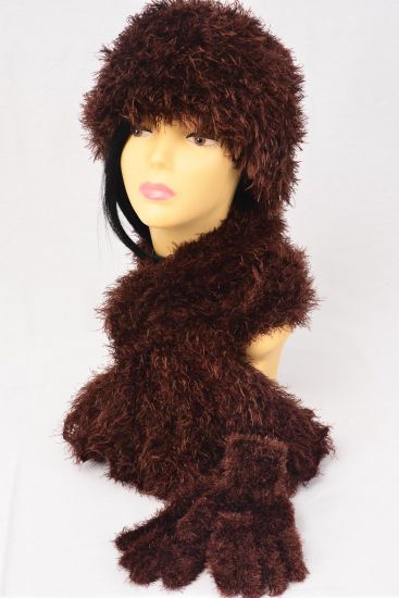 Multifunction Magic Scarf 3 pcs Sets Soft Stretch / Sets Brown , Stretch , Scarf Size-13"x 64" Wide , Display Card & OPP Bag & UPC Code