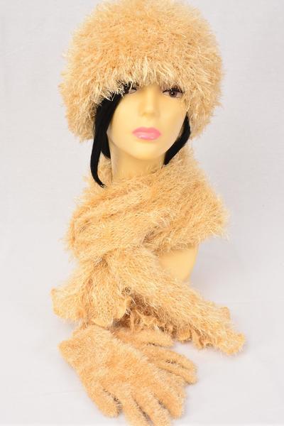 Scarf Multi function Magic Scarf Glove Hat 3 pcs Sets Soft Stretch / Sets  Scarf Size - 64 x 13" Wide , Display Card & OPP Bag & UPC Code , Choose Colors
