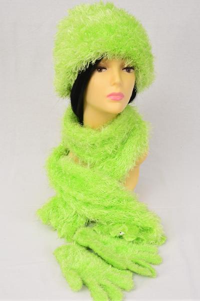 Scarf Multi function Magic Scarf Glove Hat 3 pcs Sets Soft Stretch / Sets  Scarf Size - 64 x 13" Wide , Display Card & OPP Bag & UPC Code , Choose Colors