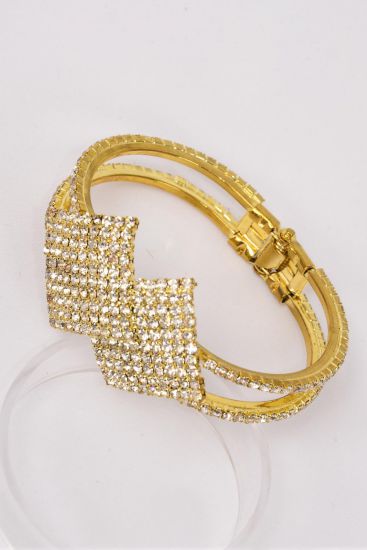 Bracelet Hinge Diamond Shape Rhinestones / PC  Hinge , Hang Tag & OPP Bag