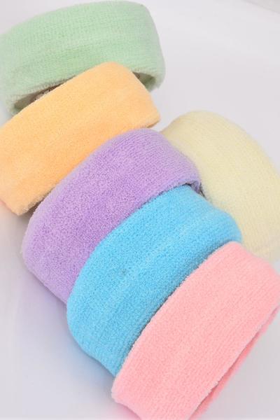 Terry Elastic Sport Headband Sweatband / 12 pcs = Dozen Width - 2" Wide , OPP Bag , Choose Colors