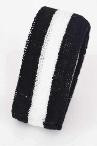 Terry Elastic Sport Headband Sweatband / 12 pcs = Dozen Width - 2" Wide , OPP Bag , Choose Colors