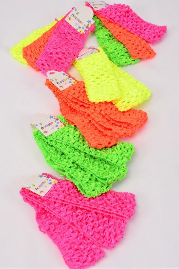 Ballerina Headband 36 pcs Neon Color Mix / 12 card = Dozen Stretch , Size-1.75" Wide , 3 pcs Per Card , 3 of each Color Asst , 12 Card = Dozen , Hang Tag & OPP Bag & UPC Code
