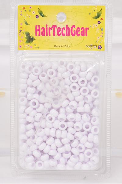 Hair Beads Acrylic Round 500 pcs / 12 Card = Dozen Choose Colors, UPC Code , 12 Card = Dozen