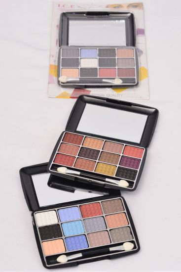 Eye Shadow 12 Colors Asst W Mirrow / 12 pcs = Dozen 4 of each Color Asst , Blister Card & OPP Bag UPC Code
