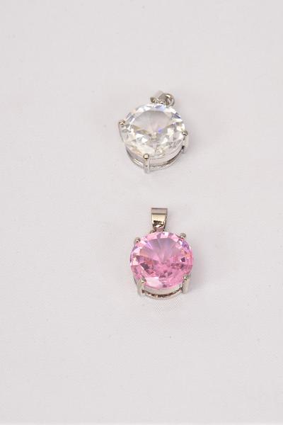 Pendant CZ Cubic Zirconium Diamond Shape15 mm/PC Size-15 mm,OPP Bag,Choose Colors