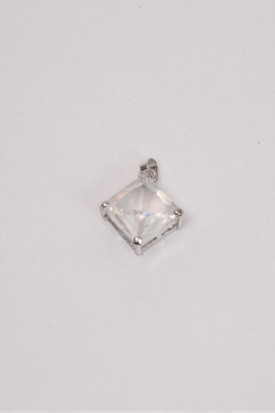 Pendant CZ Cubic Zirconium Princess Cut 15 mm/PC Size-15 x 15 mm CZ Princess Cut,Choose Colors