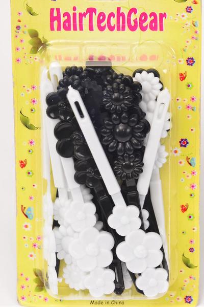 Barrettes Daisy Flowers / 12 card = Dozen Choose Colors , Each Card have UPC Code , 12 Card = Dozen 