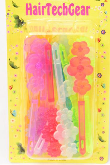 Barrettes Daisy Flowers Transparent Mix / 12 card = Dozen Transparent , Each Card have UPC Code , 12 Card = Dozen 