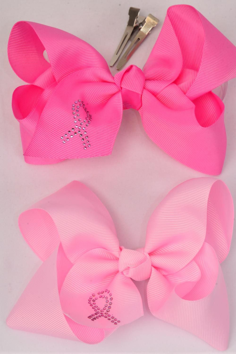 Hair Bow Jumbo Bow Pink Ribbon Alligator Clip Grosgrain Bow-tie/DZ ...