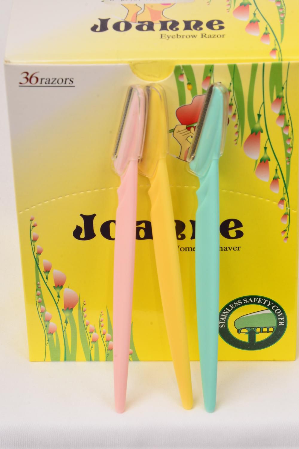 Eyebrow Razor 36 pcs Disply/DY Pre Color Asst,W UPC Code