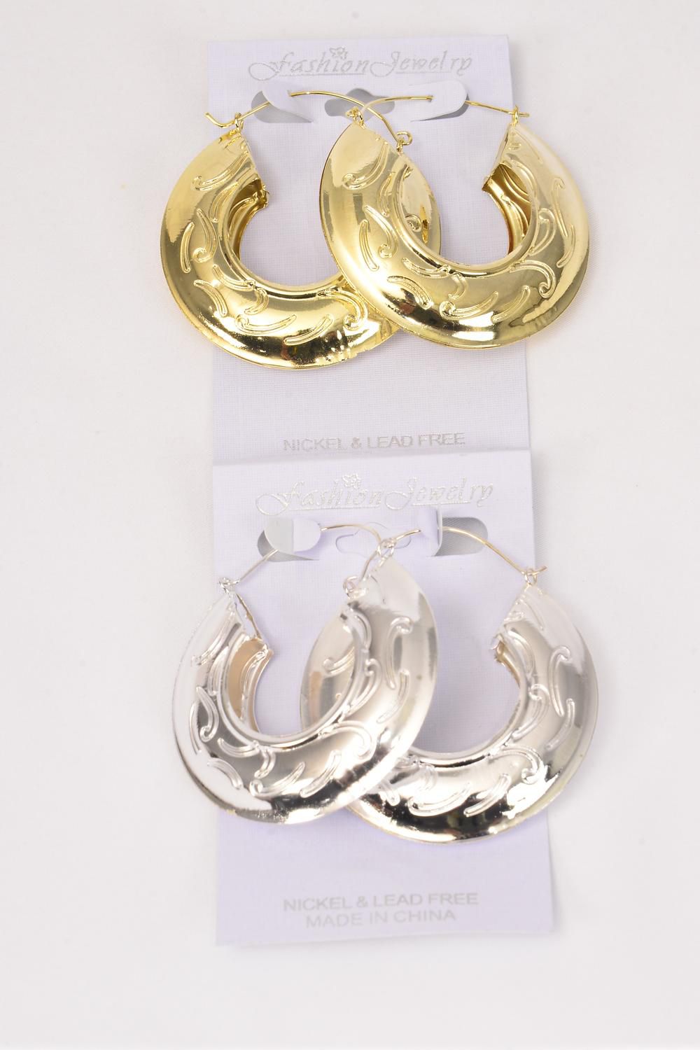 Earrings Metal Round Pincatch/DZ **Pin Catch** Size2.25" Wide, Choose