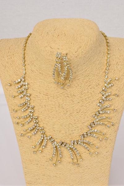 Necklace Sets Rhinestone Post / 12 Sets = Dozen Post , Extension Chain , Choose Finishes , Black Velvet Display Card & OPP bag & UPC Code