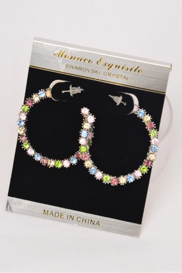 Pastel , Size - 1.25" Wide , Black Velvet Earring Card & OPP bag & UPC Code