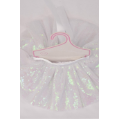 Tutu Dress Iridescent Sequin White/PC **Irodescent** Size-0-12 month,Display Card &amp; UPC Code
