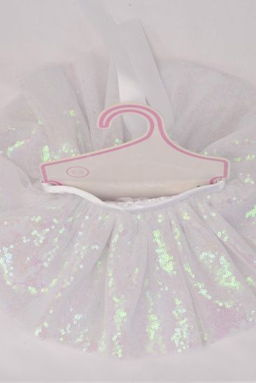 Tutu Dress Iridescent Sequin White / PC White , Size - 0 - 12 month , Display Card OPP bag & UPC Code