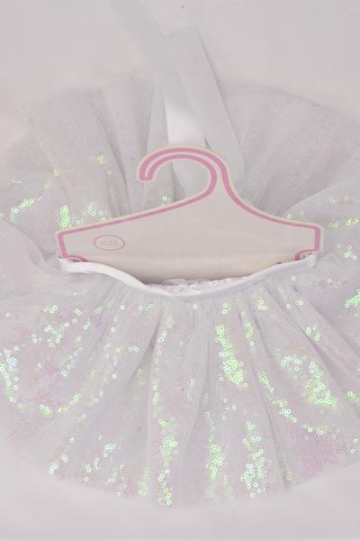 Tutu Dress Iridescent Sequin White / PC White , Size - 0 - 12 month , Display Card OPP bag & UPC Code