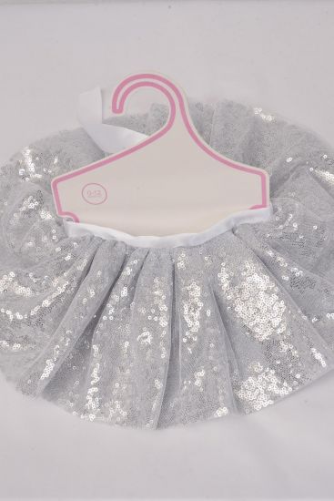 Tutu Dress Iridescent Sequin Silver / PC Size - 0 - 12 month , Display Card OPP bag & UPC Code