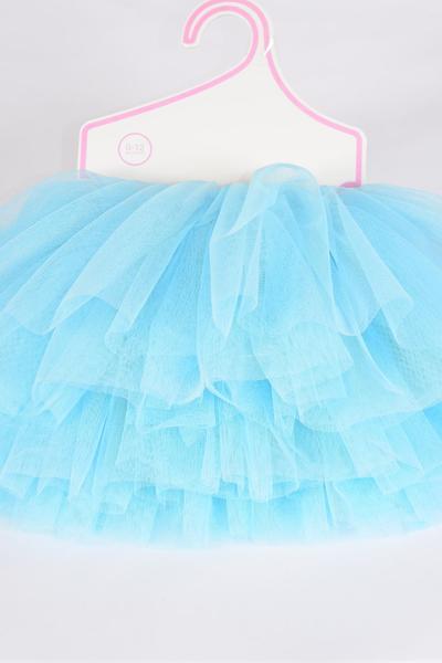 Tutu Dress Baby Blue / PC Blue ,  Size - 0 - 12 month , Display Card OPP bag & UPC Code