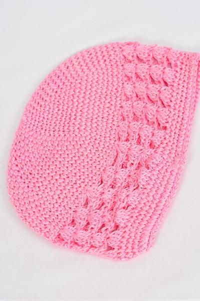 Kufi hat Hand Crocheted 100% Cotton Beanie Skull Cap Hat Stretch / 12 pcs = Dozen Stretch , One Size , Choose Colors , OPP Bag