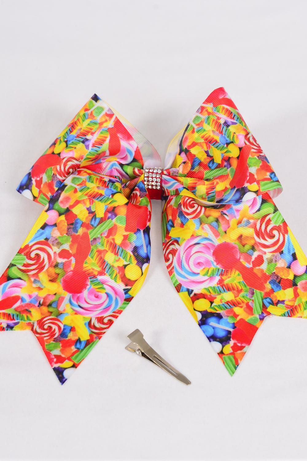 Hair bow extra jumbo long tail cheer type bow lolipops grosgrain bow