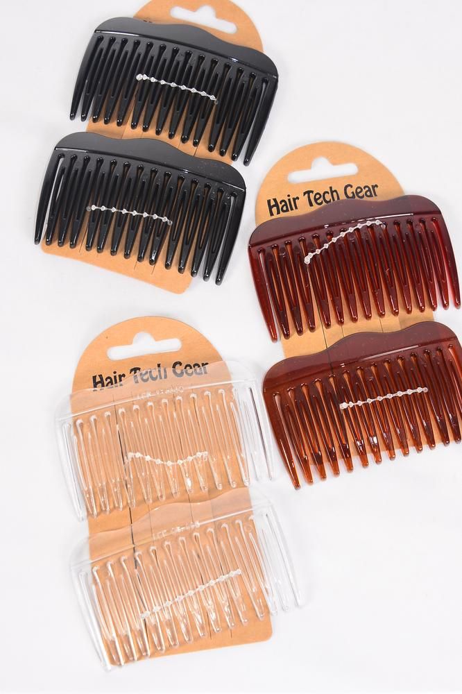 7 Centimeter Side Combs Hair Combs Pack of 4 Tortoiseshell 