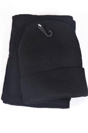 Hat Winter Knit Scarf Hat Beanie Sets For Kids Polyester Black / PC Unisex , Black , Scarf Size - 45" x 6" Wide , Hang tag & OPP Bag