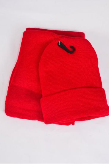 Hat Winter Knit Scarf Hat Beanie Sets For Kids Polyester Red / PC Unisex , Red , Scarf Size - 45" x 6" Wide , Hang tag & OPP Bag